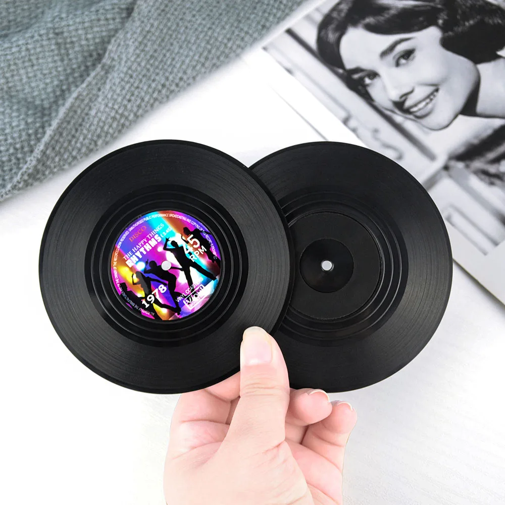 Plastic Vinyl Record Coaster Cup Mat Black Retro Mug Coaster Pad Heat-resistant Non Slip Hot Drink Holder Home Decor
Plastic Vinyl Record Coaster Cup Mat Black Retro Mug Coaster Pad Heat-resistant Non Slip Hot Drink Holder Home Decor