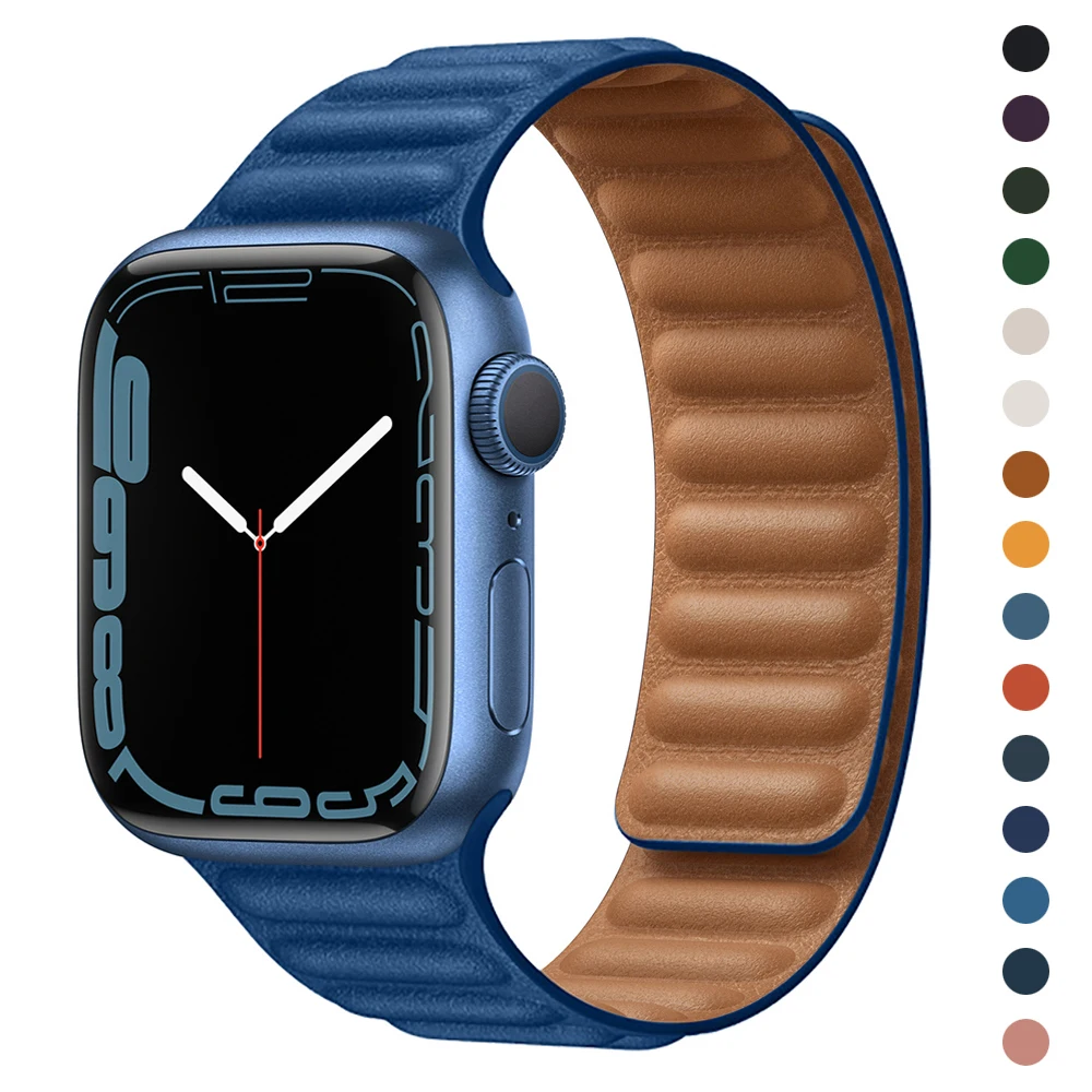 Leather Link Loop Band - Blue for Apple Watch Series 7 41mm 45mm 6 SE 5 4 3 38mm 40mm 42mm 44mm Wrist Strap
Leather Link Loop Band - Blue for Apple Watch Series 7 41mm 45mm 6 SE 5 4 3 38mm 40mm 42mm 44mm Wrist Strap
