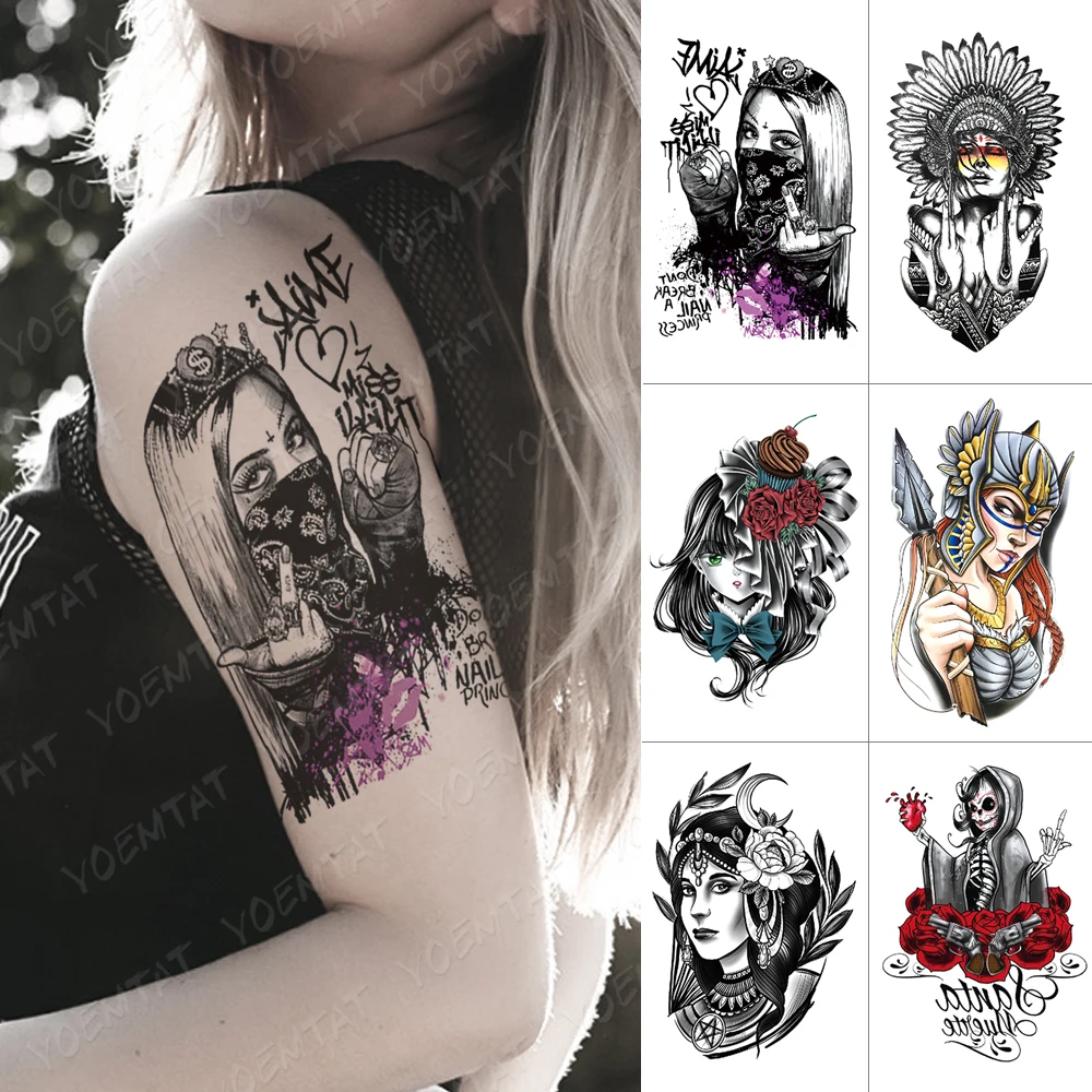 Waterproof Temporary Tattoo Sticker Cool Girl Indian Flash Tatoo Old School Body Art Arm Water Transfer Fake Tatto Women Men
Waterproof Temporary Tattoo Sticker Cool Girl Indian Flash Tatoo Old School Body Art Arm Water Transfer Fake Tatto Women Men