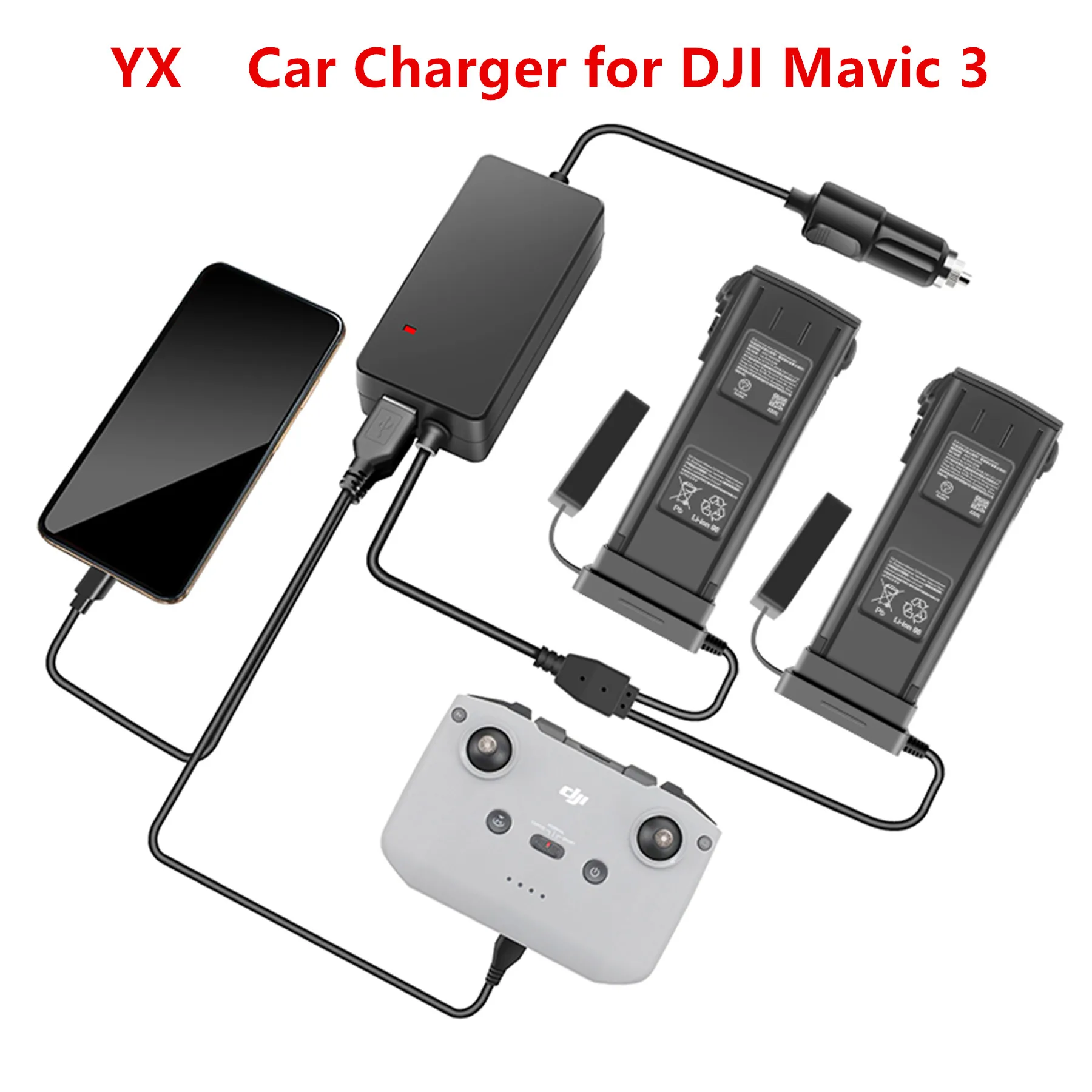 Quickly Charging Drone Mavic 3 Multifunction 3/4 In 1 Car Charger for DJI Mavic 3 Battery and Remote Controller
Quickly Charging Drone Mavic 3 Multifunction 3/4 In 1 Car Charger for DJI Mavic 3 Battery and Remote Controller