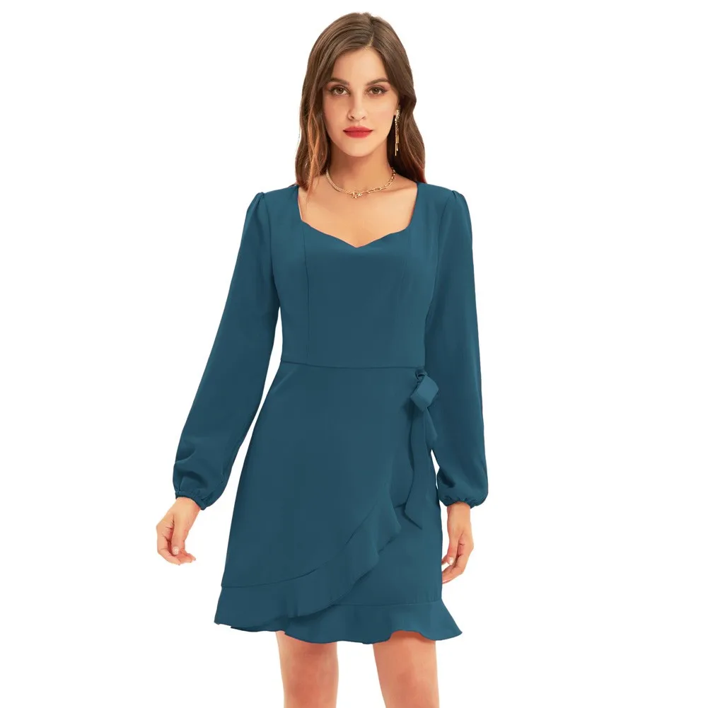 GK Women Faux Wrap Mini Dress Long Sleeves Ruffled Hem A-Line Dress Lantern Long Sleeves Ruffled Hem A-line Dress
GK Women Faux Wrap Mini Dress Long Sleeves Ruffled Hem A-Line Dress Lantern Long Sleeves Ruffled Hem A-line Dress