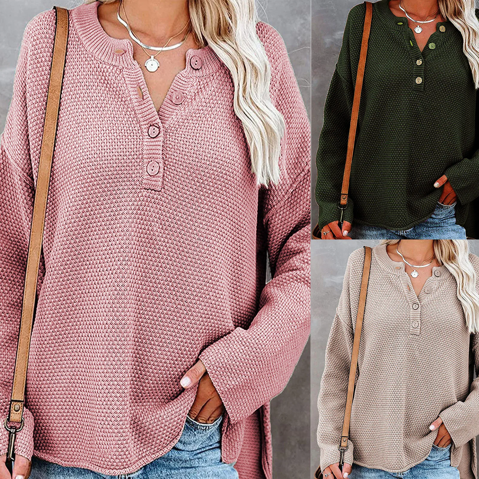 Women's Sweater 2021 Batwing Sleeve Long Sleeve V Neck Button Knit Casual Jumper Tops Traf Свитер Женский Pull Femme Tangada
Women's Sweater 2021 Batwing Sleeve Long Sleeve V Neck Button Knit Casual Jumper Tops Traf Свитер Женский Pull Femme Tangada