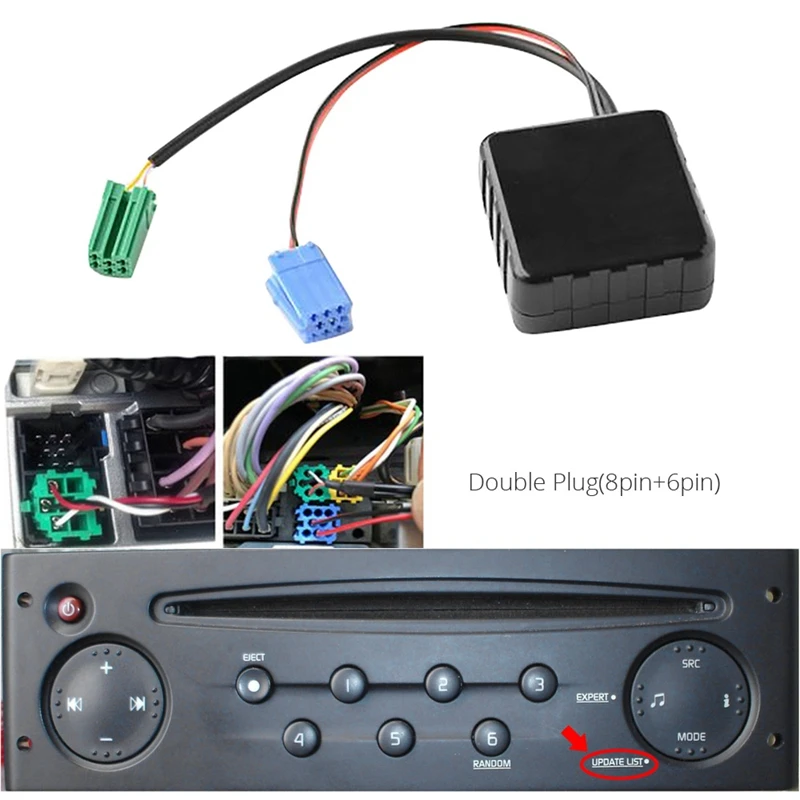Автомобильный Bluetooth o адаптер Интерфейс MINI ISO 6Pin & 8Pin для Renault 2005 2011 моделей стерео CD