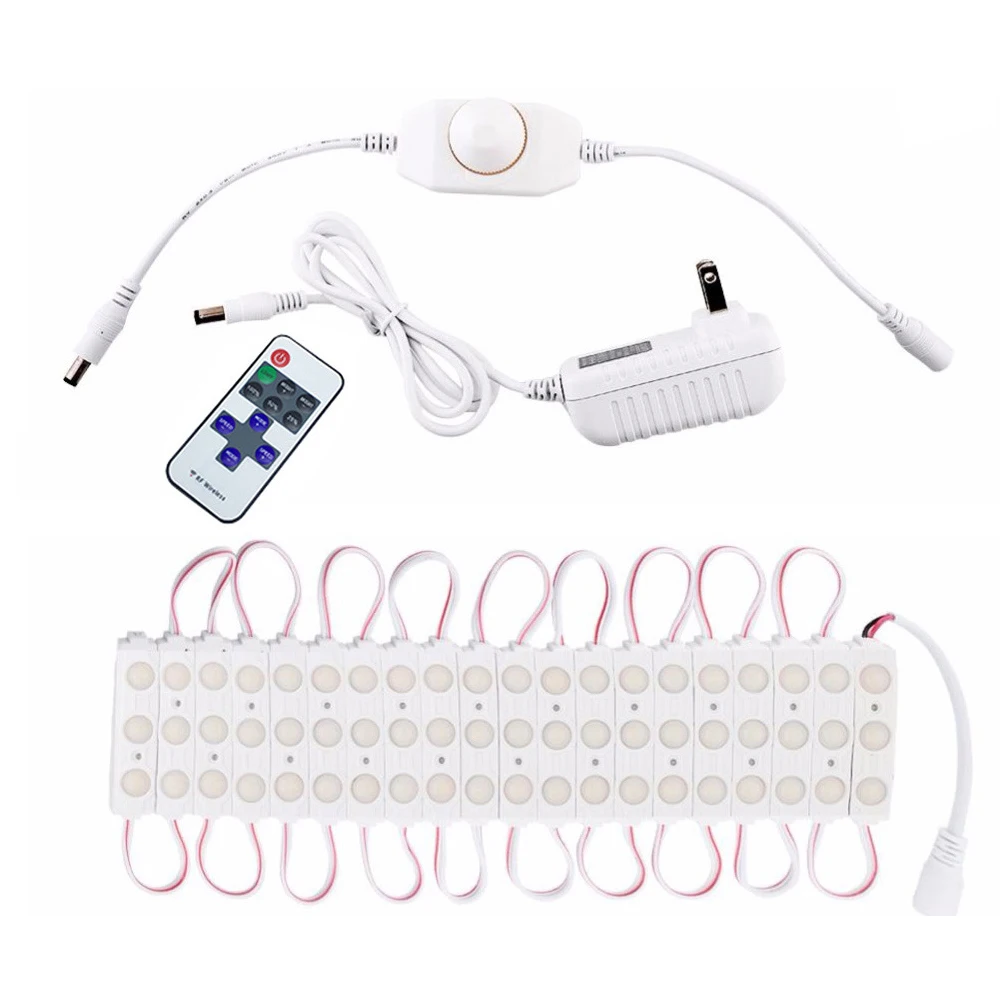 12V LED Modules 60LED Led Lamp Dimmer / Remote Control Closet Counter Mirror Lightbox Lighting with Power Adapter EU/US/UK/AU
12V LED Modules 60LED Led Lamp Dimmer / Remote Control Closet Counter Mirror Lightbox Lighting with Power Adapter EU/US/UK/AU