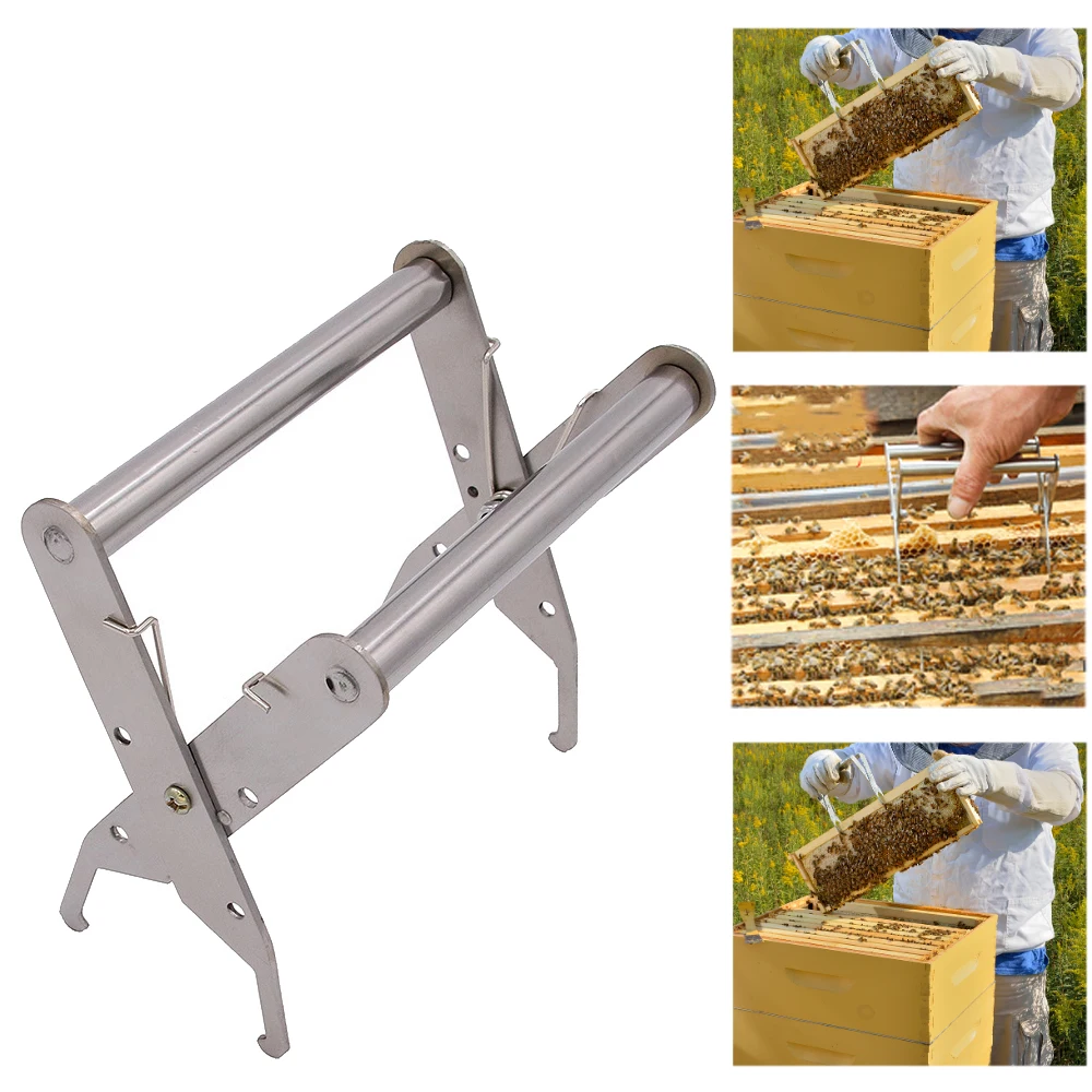 

1-5PC Bee hive Frame Holder Stainless Steel Round Handle Capture Grip Honeycomb Spleen Lifter Increase Honey Beekeeping Tool