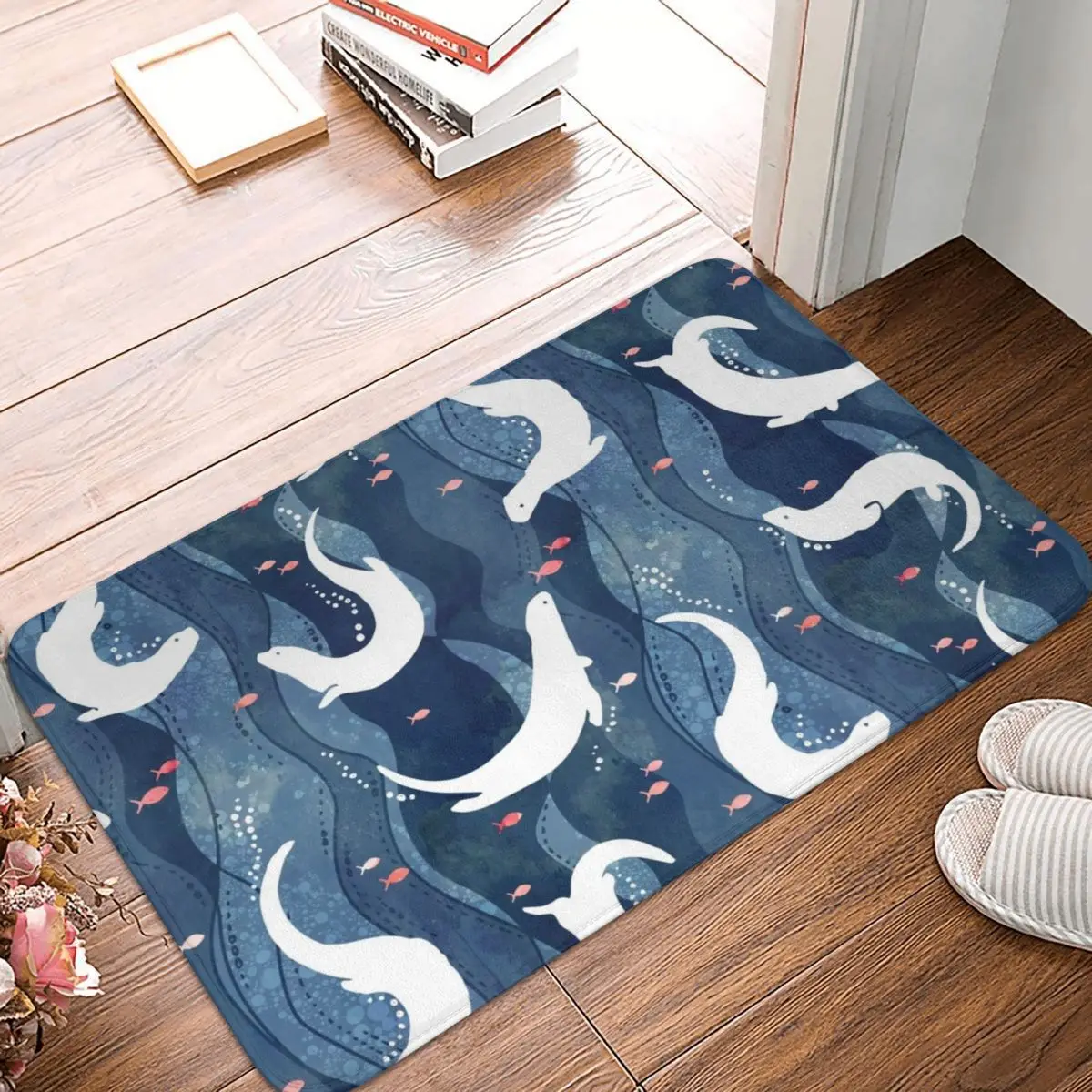 Swimming Otters On Navy Blue Doormat Carpet Mat Rug Polyester Anti-slip Floor Decor Bath Bathroom Kitchen Living Room 40*60
Swimming Otters On Navy Blue Doormat Carpet Mat Rug Polyester Anti-slip Floor Decor Bath Bathroom Kitchen Living Room 40*60