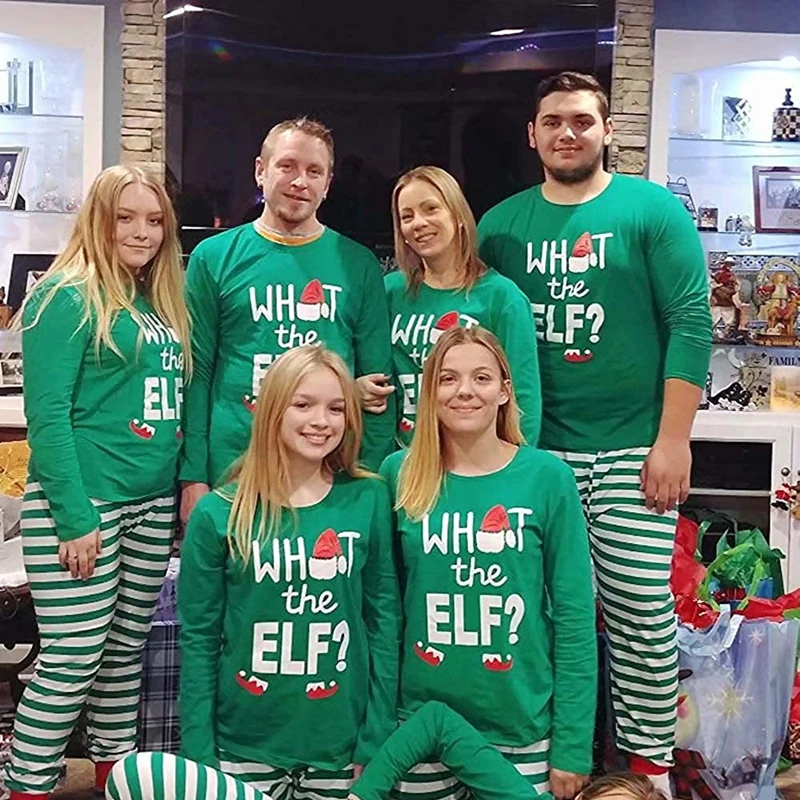 QSROCIO Women's Pajamas Set Christmas Hat Letter Sleepwear Cotton Green Striped Parent-child Homewear Family Nightwear Pyjamas
QSROCIO Women's Pajamas Set Christmas Hat Letter Sleepwear Cotton Green Striped Parent-child Homewear Family Nightwear Pyjamas