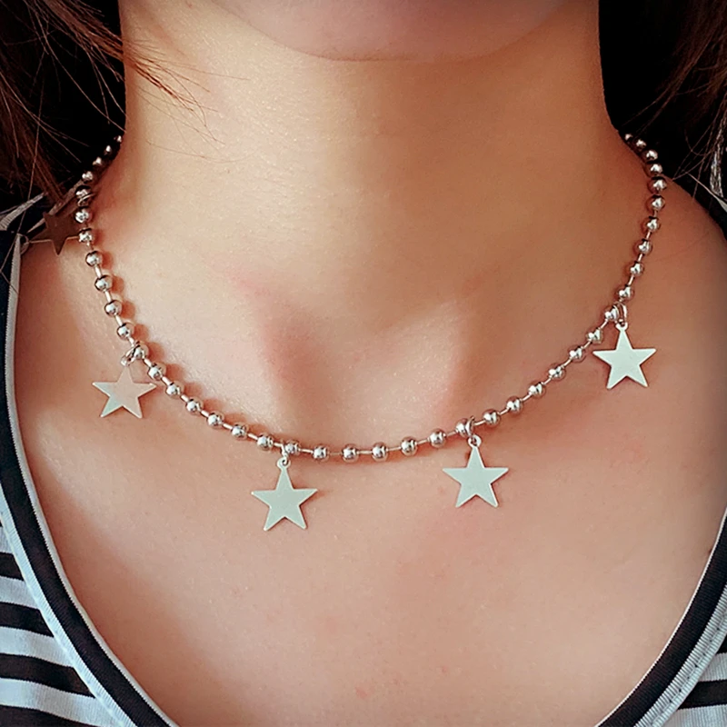 Small Beads Stars Chain Necklaces for Women New Arrived Silver Color Choker Jewelry Night Club Gifts Female Trinket
Small Beads Stars Chain Necklaces for Women New Arrived Silver Color Choker Jewelry Night Club Gifts Female Trinket