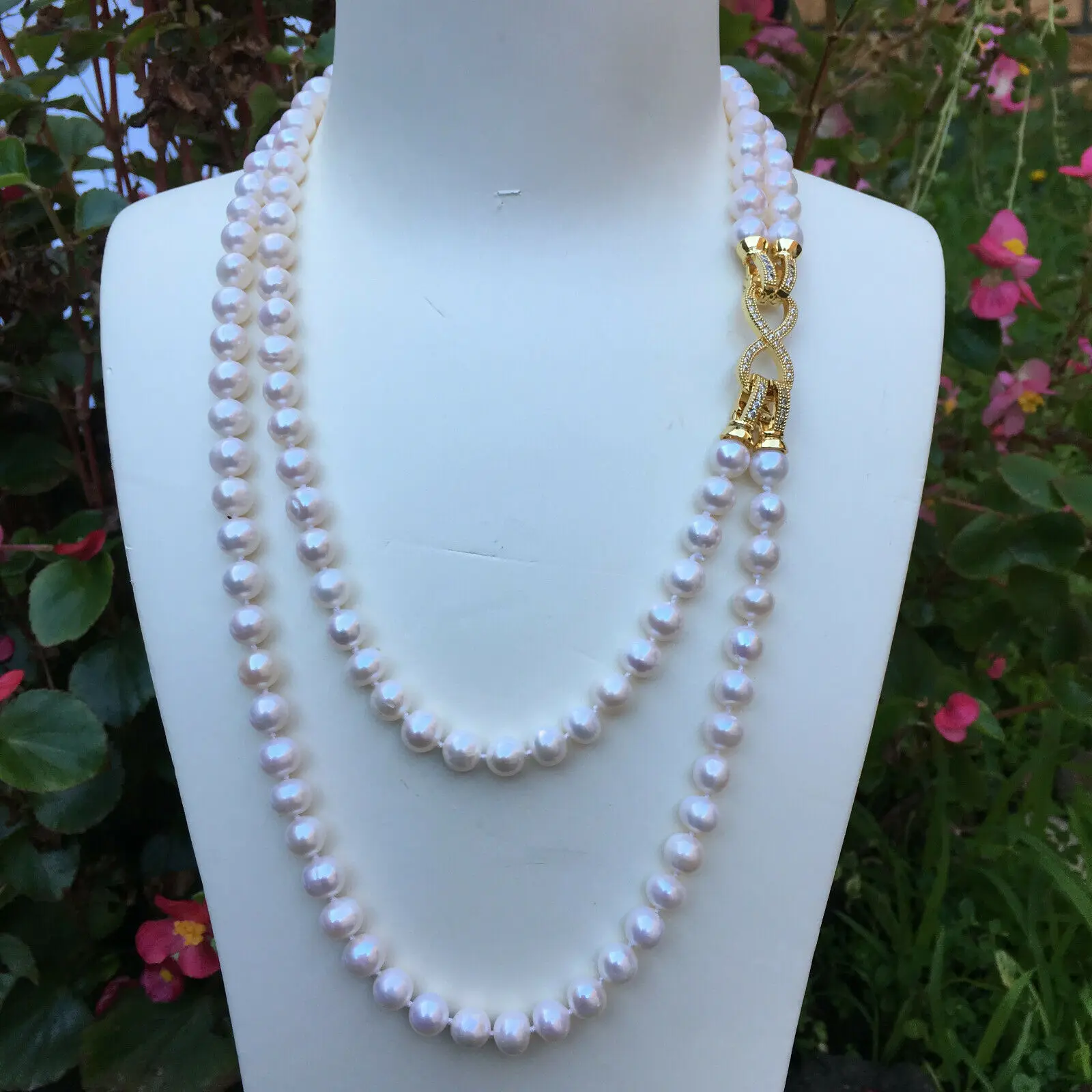 Hand knotted 2strands 7-8mm white freshwater collar pearl necklace long 45-55cm fashion jewelry
Hand knotted 2strands 7-8mm white freshwater collar pearl necklace long 45-55cm fashion jewelry