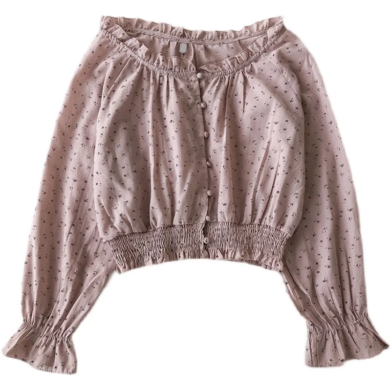 Off-the-Shoulder Horizontal Neck Shirt Female, Spring 2021) New Korean Style Sweet Short Western Style Floral Single-Breasted
Off-the-Shoulder Horizontal Neck Shirt Female, Spring 2021) New Korean Style Sweet Short Western Style Floral Single-Breasted