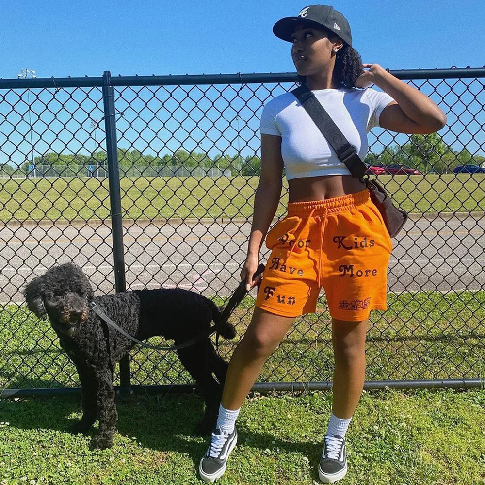 Neon Orange Letter Print Loose Jogger Shorts for Women Casual High Waist Drawstring Biker Short Activewear Running Dance Short
Neon Orange Letter Print Loose Jogger Shorts for Women Casual High Waist Drawstring Biker Short Activewear Running Dance Short