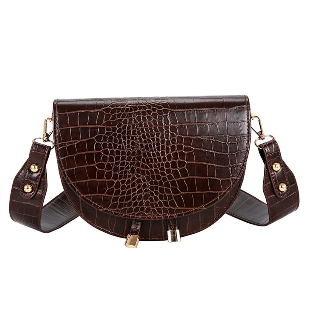 Fashion Women messenger Bags Crocodile Semicircle Shoulder Bags Vegan Leather Saddle Bags For Ladies Designer Crossbody Bag
Fashion Women messenger Bags Crocodile Semicircle Shoulder Bags Vegan Leather Saddle Bags For Ladies Designer Crossbody Bag