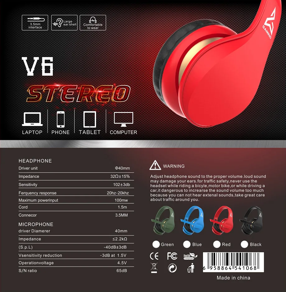 HIFI Headphones Stereo Headset Music Headset Mega Bass Game Sport Wired Headphone with Mic for Pc /mobile Phone /audio Mp3 1.5M
HIFI Headphones Stereo Headset Music Headset Mega Bass Game Sport Wired Headphone with Mic for Pc /mobile Phone /audio Mp3 1.5M