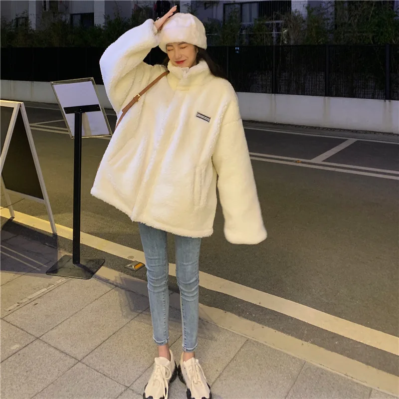 Lamb Wool Coat Women's Autumn and Winter All-match Padded Jacket 2020 New Loose Sweet Cotton Jacket Thick Cotton Jacket Ins Tide
Lamb Wool Coat Women's Autumn and Winter All-match Padded Jacket 2020 New Loose Sweet Cotton Jacket Thick Cotton Jacket Ins Tide