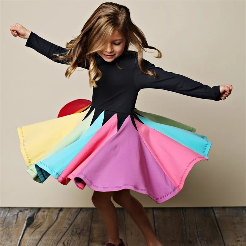 New Autumn and Winter Rainbow Long Sleeved Pure Cotton Color Block cute Girls Baby Party Dress Children Princess Girl Dress
New Autumn and Winter Rainbow Long Sleeved Pure Cotton Color Block cute Girls Baby Party Dress Children Princess Girl Dress