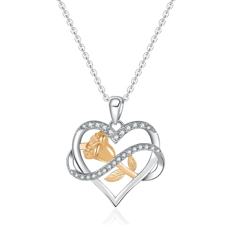 Mikiwuu 2021 New Rose Love Necklace Platinum-plated Champagne Gold Hollow Heart-shaped Necklace Women Jewelry Valentine Day Gift
Mikiwuu 2021 New Rose Love Necklace Platinum-plated Champagne Gold Hollow Heart-shaped Necklace Women Jewelry Valentine Day Gift