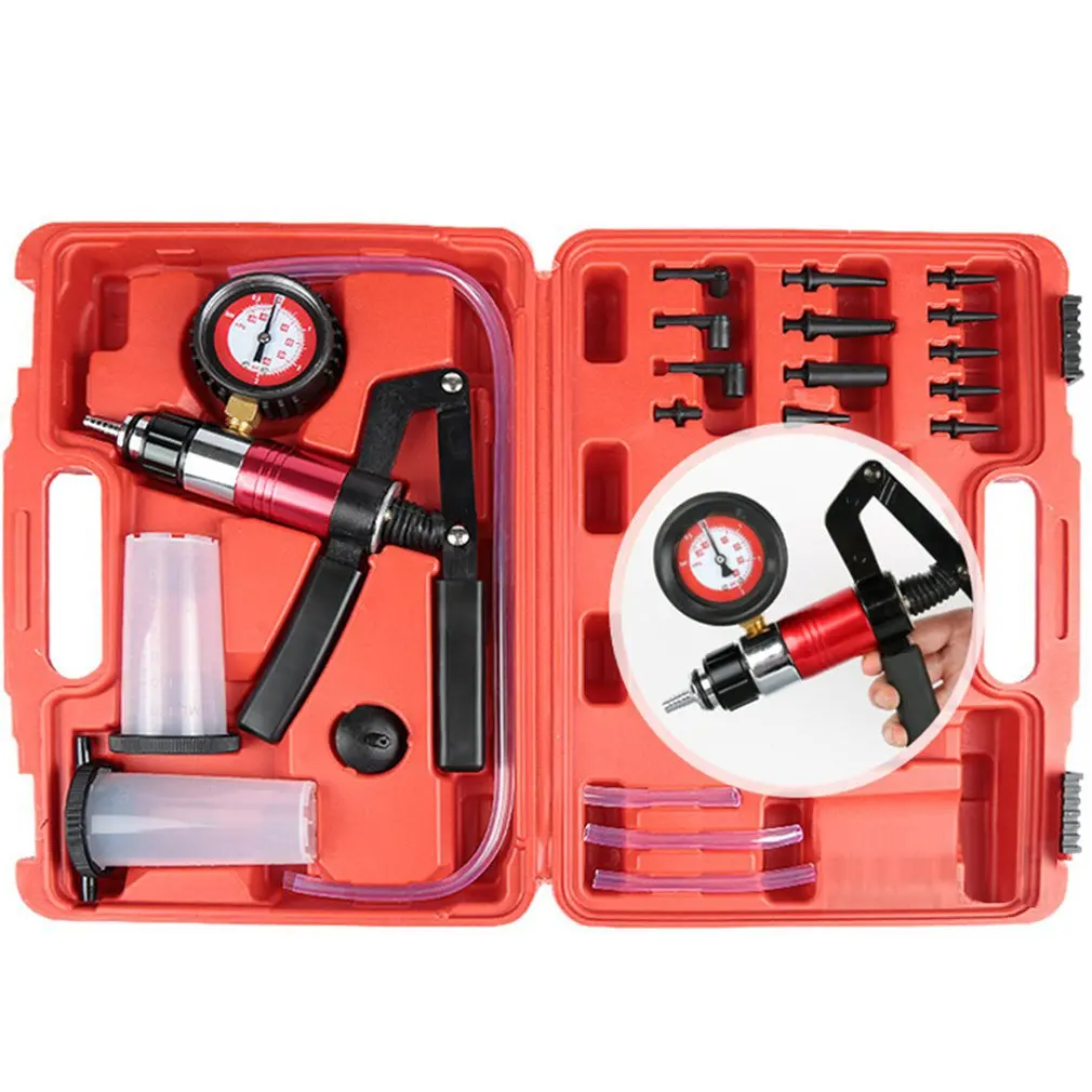 Hand Held DIY Brake Fluid Bleeder Tools Vacuum Pistol Pump Tester Kit Body Pressure Vacuum Fluid Reservoir Oil Tester
Hand Held DIY Brake Fluid Bleeder Tools Vacuum Pistol Pump Tester Kit Body Pressure Vacuum Fluid Reservoir Oil Tester