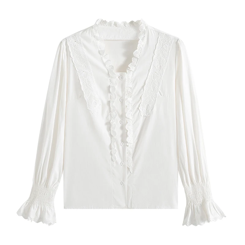 Korean Vintage Women Tops Blusas Lace 2021 Spring New Korean V-neck Lace Splicing Long Sleeve Ruffle White Shirt Blouse 523i
Korean Vintage Women Tops Blusas Lace 2021 Spring New Korean V-neck Lace Splicing Long Sleeve Ruffle White Shirt Blouse 523i