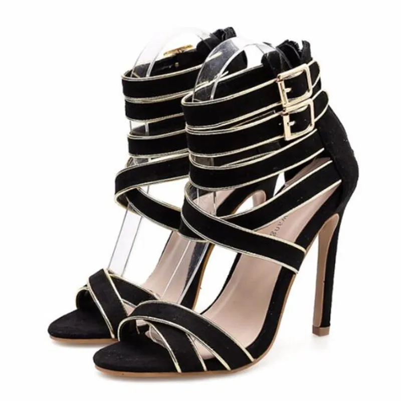 Fashion Thin Heel Sandals Shoes Women Round Toe PU 11CM Thin High Heels Buckle Strap Shallow women shoes size 35-40 black
Fashion Thin Heel Sandals Shoes Women Round Toe PU 11CM Thin High Heels Buckle Strap Shallow women shoes size 35-40 black