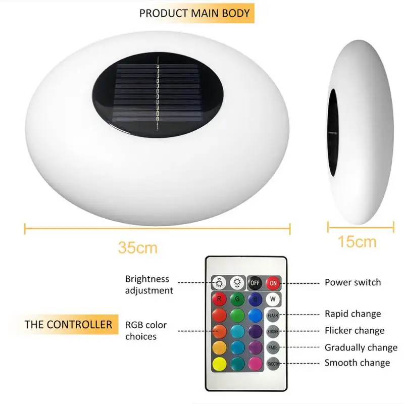 LED Solar Floating Light Pool Night Light RGB Changeable 16 Color Solar Float Atmosphere Night Light Swimming Pool Wedding Party
LED Solar Floating Light Pool Night Light RGB Changeable 16 Color Solar Float Atmosphere Night Light Swimming Pool Wedding Party