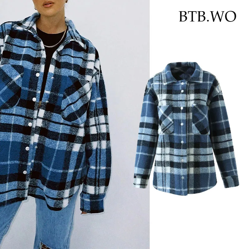 Женская клетчатая куртка с карманами BTB.WO Za, винтажная Свободная верхняя одежда с длинным рукавом, шикарные топы, 2021
Женская клетчатая куртка с карманами BTB.WO Za, винтажная Свободная верхняя одежда с длинным рукавом, шикарные топы, 2021