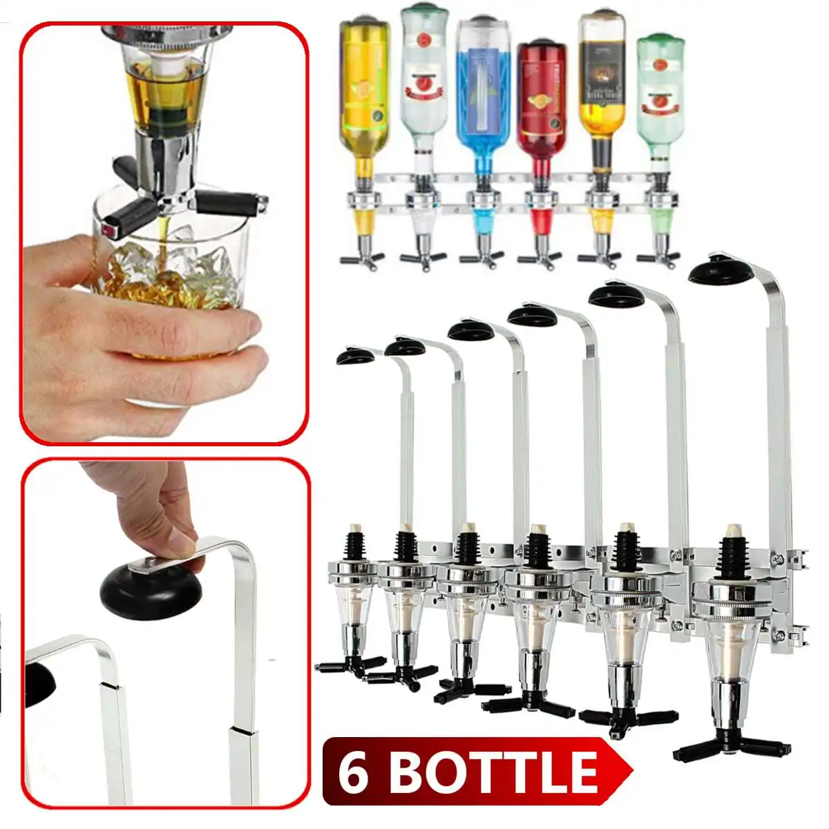 6 Bottle Wall Mounted Liquor Dispenser Bar Butler Wine Dispenser Alcohol Bottle Dispenser Drinking Pourer
6 Bottle Wall Mounted Liquor Dispenser Bar Butler Wine Dispenser Alcohol Bottle Dispenser Drinking Pourer