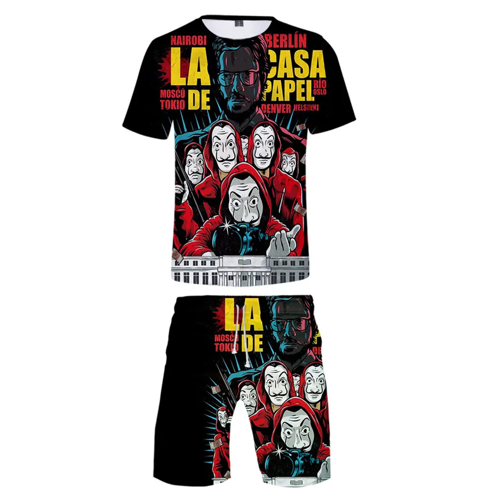 Hot La Casa De Papel Two Pieces Sets Men Boy Money Heist The House Of Paper T Shirt + Shorts Suit High Quality Summer Fast dry
Hot La Casa De Papel Two Pieces Sets Men Boy Money Heist The House Of Paper T Shirt + Shorts Suit High Quality Summer Fast dry