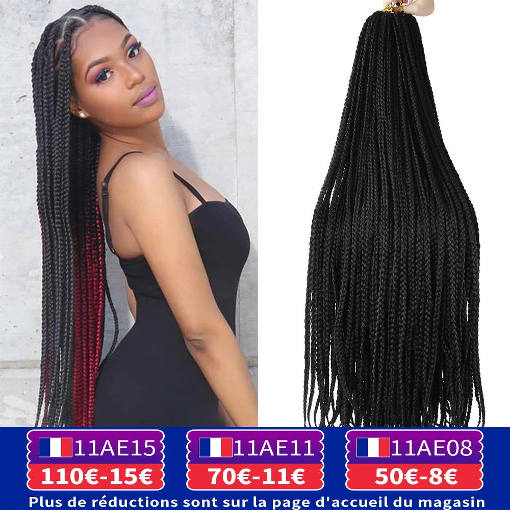 Synthetic Ombre Box Braids Crochet Braids Hair For Black Woman Black Blue Color 36 Inch Long Box Braiding Hair Extensions
Synthetic Ombre Box Braids Crochet Braids Hair For Black Woman Black Blue Color 36 Inch Long Box Braiding Hair Extensions