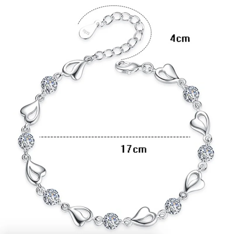Luxury Trendy Heart Zircon 925 Sterling Silver Wedding Bracelet For Women Blue Pink Designer Dainty Chain Jewelry Gifts
Luxury Trendy Heart Zircon 925 Sterling Silver Wedding Bracelet For Women Blue Pink Designer Dainty Chain Jewelry Gifts