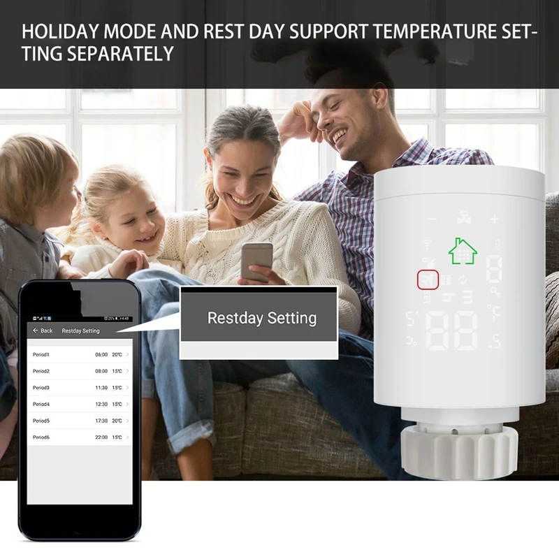 ZigBee 3.0 Smart Radiator Programmable Thermostatic Radiator Valve Temperature Controller Voice Control Alexa
ZigBee 3.0 Smart Radiator Programmable Thermostatic Radiator Valve Temperature Controller Voice Control Alexa