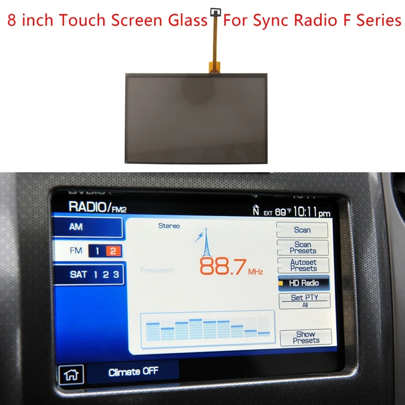 

8 Inch Press Screen Panel Glass Digitizer for Lincoln Ford F Series Sync Radio Navigation LQ080Y5DZ03 DC3T-18B955-FA