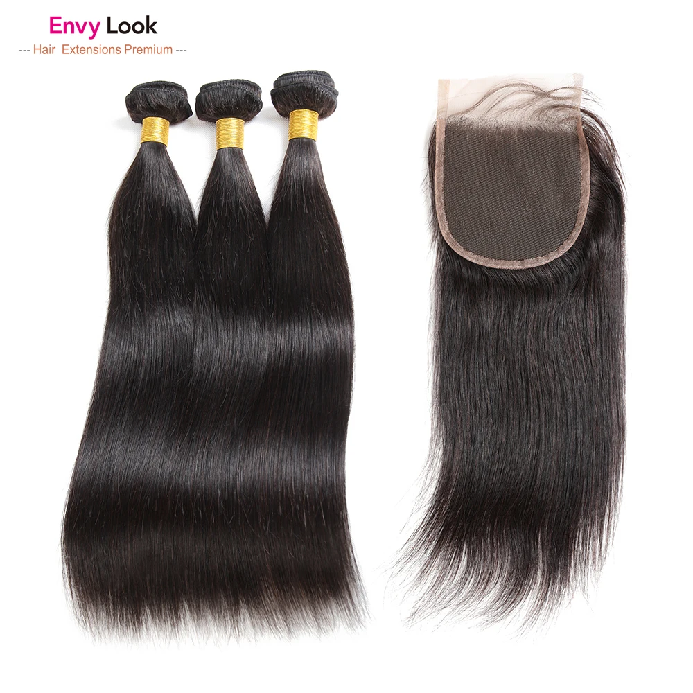 Envy Look 100% Human Hair Machine Remy Bundles With 4*4 Lace Closure Swiss Lace Natural Color Virgin Hair For Salon Woman
Envy Look 100% Human Hair Machine Remy Bundles With 4*4 Lace Closure Swiss Lace Natural Color Virgin Hair For Salon Woman