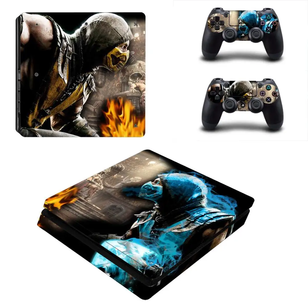 Стикер Mortal Kombat PS4 Slim Skin Виниловая наклейка для консоли Dualshock Playstation 4 и контроллера