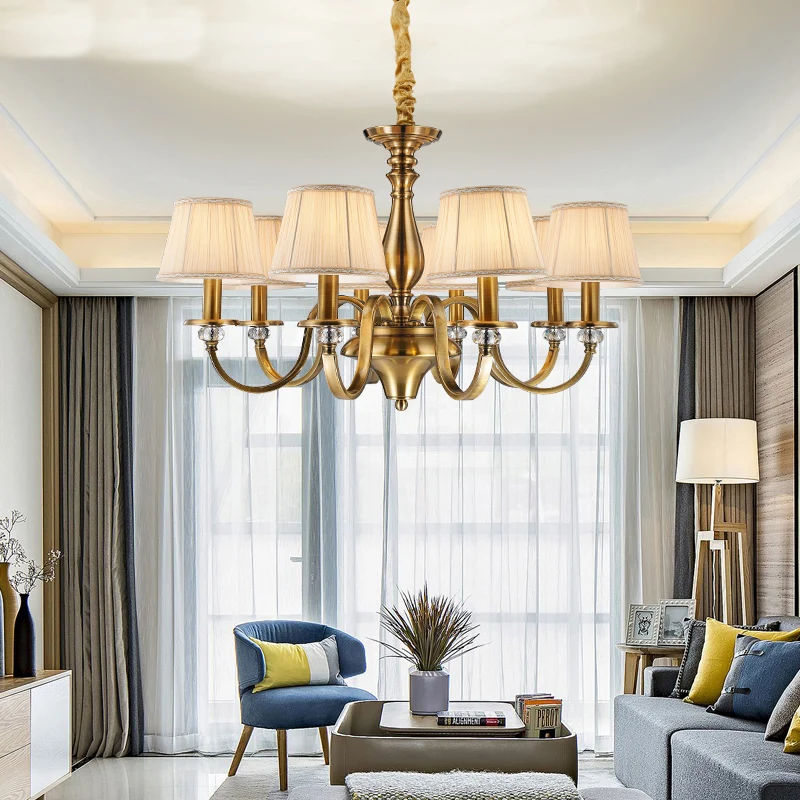 Brass Polished Multi Layer Crystal Pendant Chandelier American Retro Restaurant Lamps Fabric Shade Home Living Room Lighting D55
Brass Polished Multi Layer Crystal Pendant Chandelier American Retro Restaurant Lamps Fabric Shade Home Living Room Lighting D55