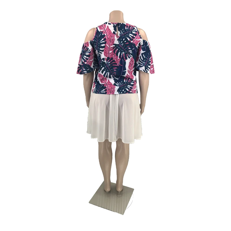 Women Plus Size T-shirts 2021 Summer Leaf Print Cross Collar Off Shoulder Short Ruffles Sleeve Loose Tops Tees Femals Fashion
Women Plus Size T-shirts 2021 Summer Leaf Print Cross Collar Off Shoulder Short Ruffles Sleeve Loose Tops Tees Femals Fashion