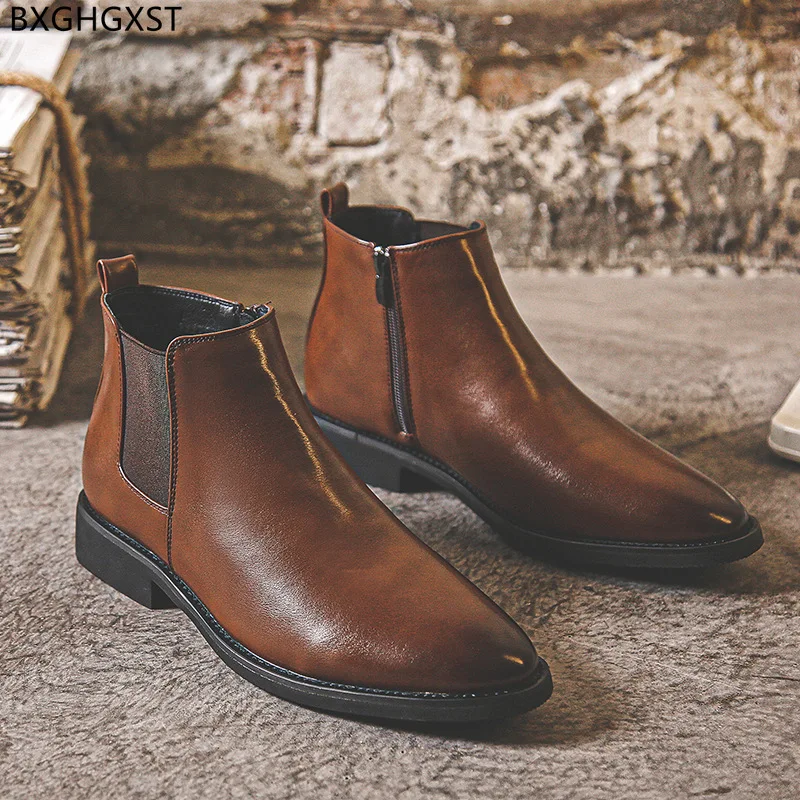 Ankle Boots for Men Male Brown Man Shoes High Quality Motorcycle Boots Man Chelsea Boots Men Luxury Brand Shoes for Man 2022 
Ankle Boots for Men Male Brown Man Shoes High Quality Motorcycle Boots Man Chelsea Boots Men Luxury Brand Shoes for Man 2022