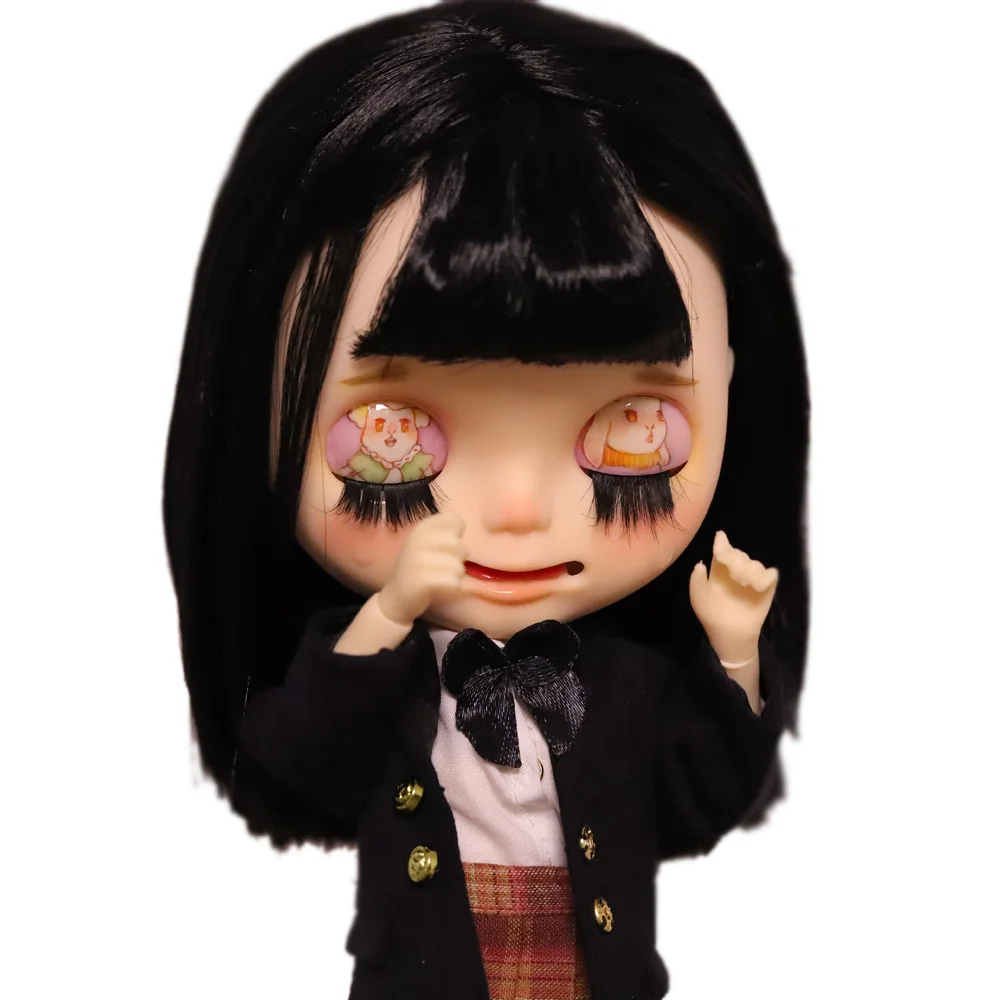 

1/6 BJD 30 см кукла игрушки 19 шарниров плачущая девушка кукла BJD шарнирная кукла черный парик белая кожа милая кукла для макияжа blyth 122201