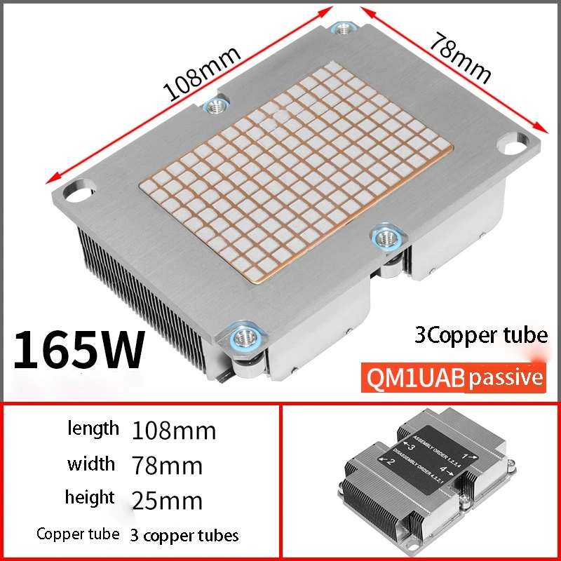 HOT-QNPLUM-3647R Radiator Passive Radiator Rectangular 3 Heat Pipe Copper Bottom 1U Radiator Suitable for Servers,Desktop Comput
HOT-QNPLUM-3647R Radiator Passive Radiator Rectangular 3 Heat Pipe Copper Bottom 1U Radiator Suitable for Servers,Desktop Comput