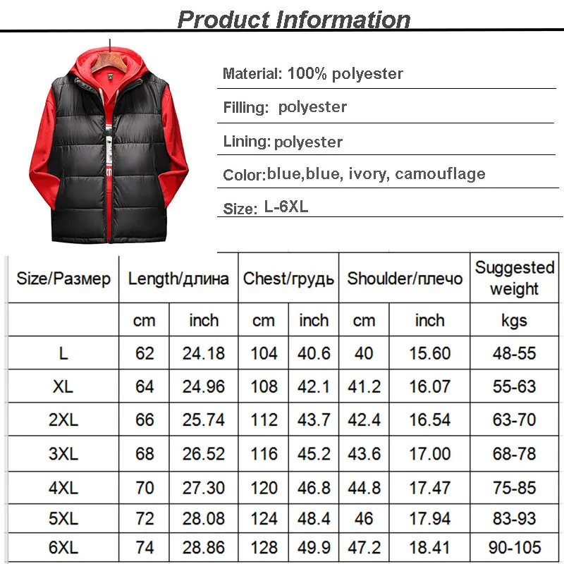Casual Cotton Mens Sleeveless Vest Autumn Winter Big Size 6XL Cotton Black Mens Sleeveless Jacket Waistcoat Gilet Ropa De Hombre
Casual Cotton Mens Sleeveless Vest Autumn Winter Big Size 6XL Cotton Black Mens Sleeveless Jacket Waistcoat Gilet Ropa De Hombre