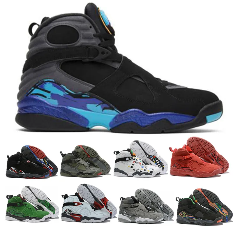 

New air retro 8 White Chrome Black Red Men 8S Basketball air retro Shoes Valentine Day Turbo Green des chaussures Sneaker