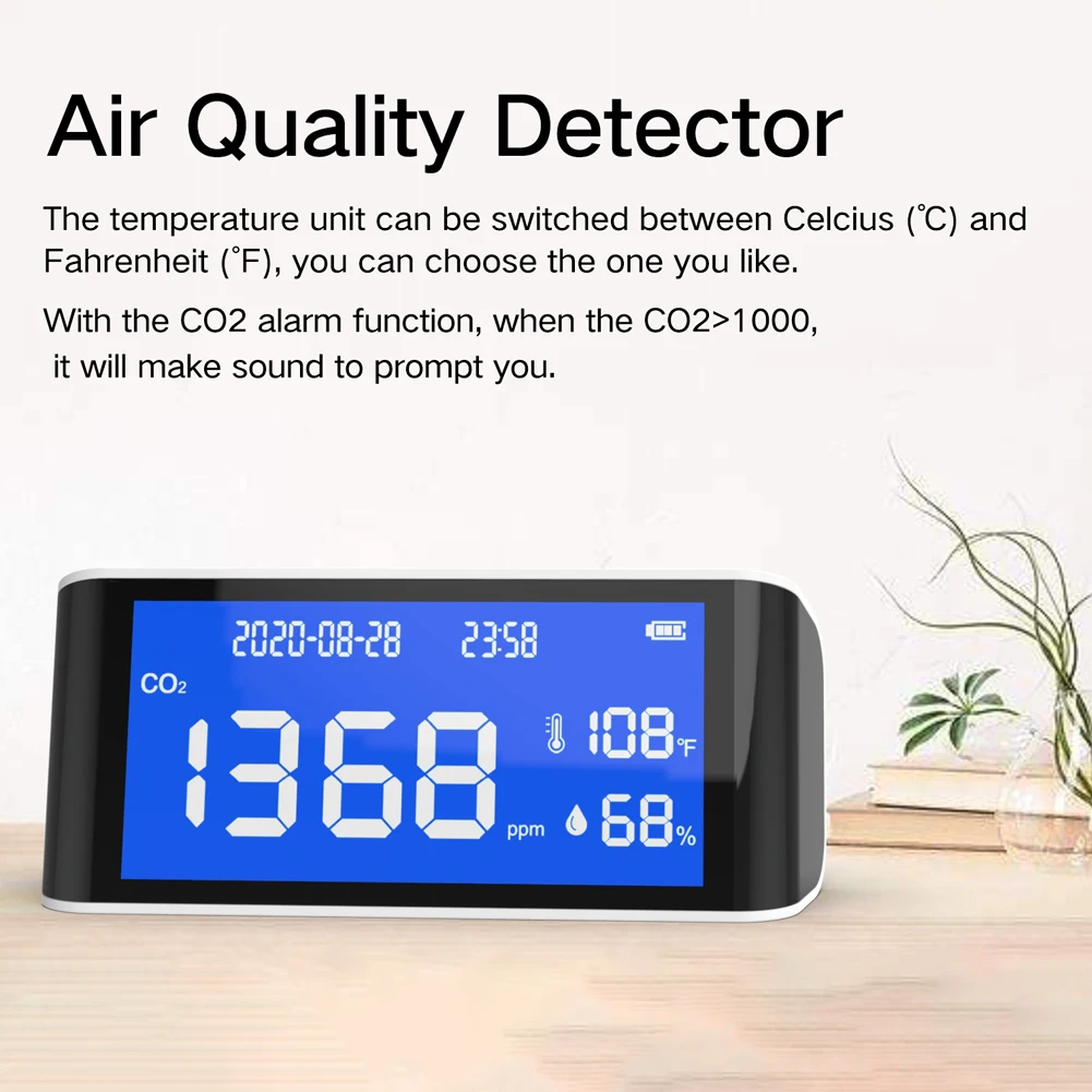 Professional CO2 Detector 400~5000ppm Carbon Dioxide Tester Indoor Outdoor Air Quality Detector Temperature Humidity Detector
Professional CO2 Detector 400~5000ppm Carbon Dioxide Tester Indoor Outdoor Air Quality Detector Temperature Humidity Detector