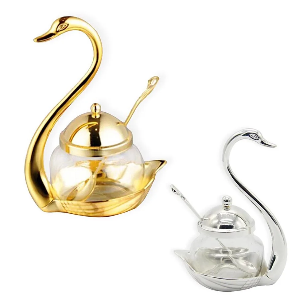 Aluminum Alloy Condiment Pot Seasoning Container Spice Glass Jar Salt Sugar Bowl Pepper Coffee Storage Organizer Swan Rack Set
Aluminum Alloy Condiment Pot Seasoning Container Spice Glass Jar Salt Sugar Bowl Pepper Coffee Storage Organizer Swan Rack Set
