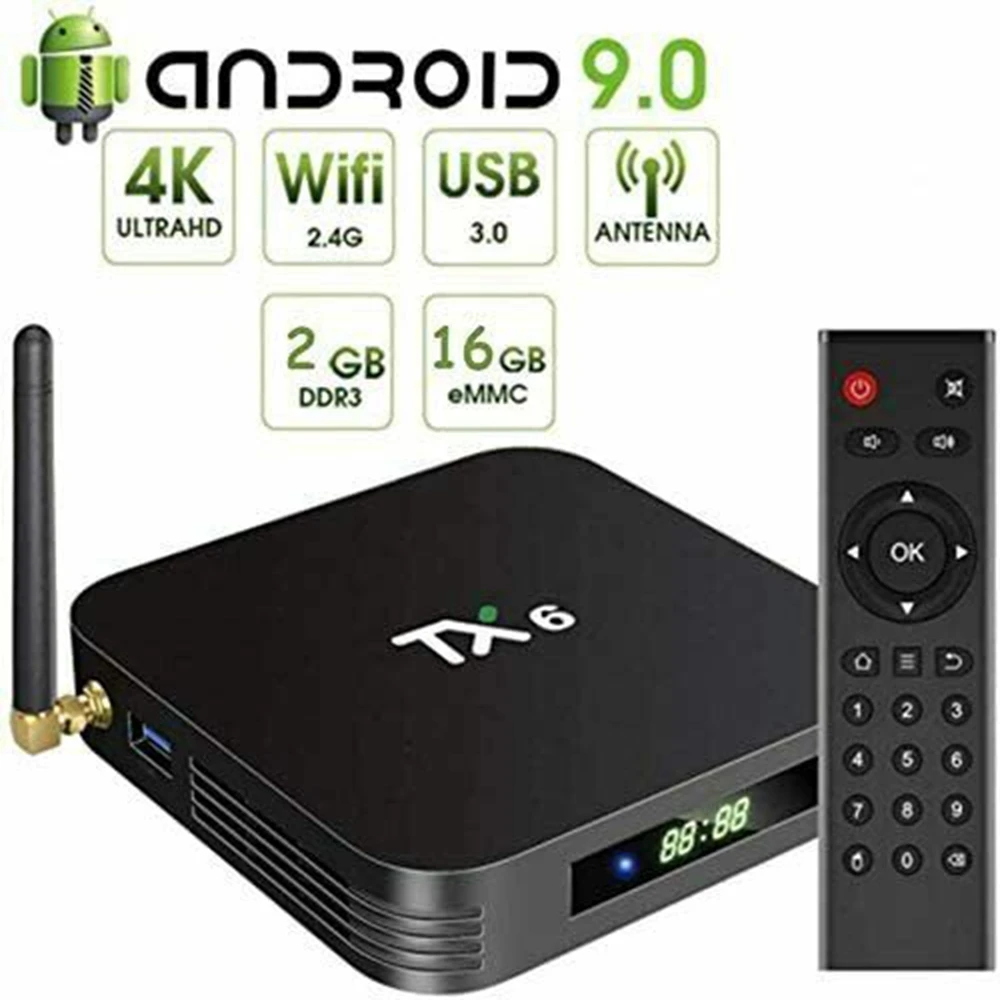 

Android 9.0 TV Box TX6 4GB 64GB 5.8G Wifi Allwinner H6 Quad Core USB 3.0 BT4.2 4K Media Google Player Youtube Set Top Box TV BOX