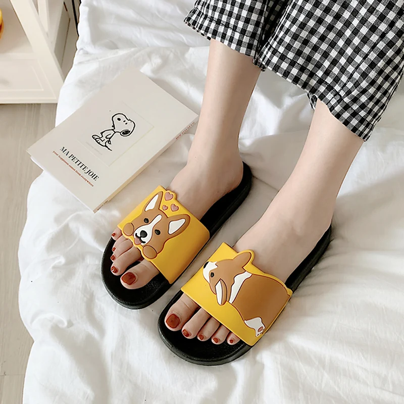 Casual Women Summer Slippers Slide Sandals Beach Slides Flip Flops Cartoon Dog Corgi Non-slip Thick Sole Women Girls Flat Shoes
Casual Women Summer Slippers Slide Sandals Beach Slides Flip Flops Cartoon Dog Corgi Non-slip Thick Sole Women Girls Flat Shoes