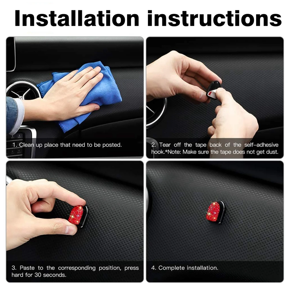 Bling Crystal Car Mini Hook, Multifunctional Car Hanger Storage for Key, Earphone, Charging Cable, Purse, Universal Car Accesso 
Bling Crystal Car Mini Hook, Multifunctional Car Hanger Storage for Key, Earphone, Charging Cable, Purse, Universal Car Accesso