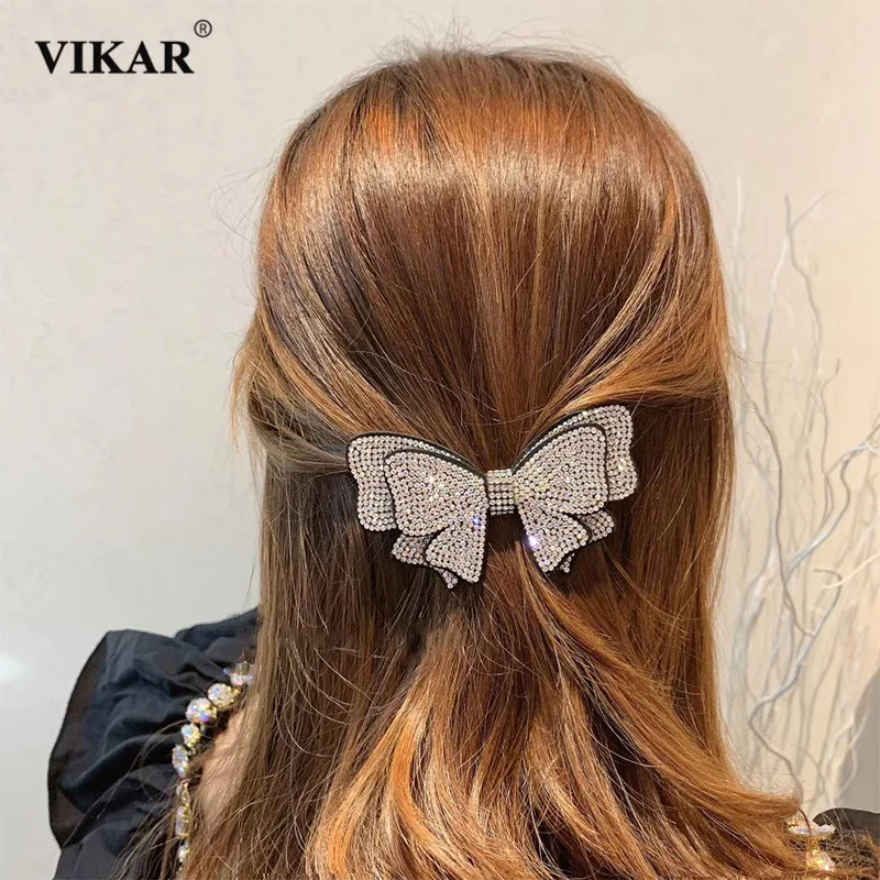 New Women Crystal Bow Rhinestone Hair Clip Barrettes For Girls Ponytail Hairgrips Headwear Hairpins Fashion Hair Accessories
New Women Crystal Bow Rhinestone Hair Clip Barrettes For Girls Ponytail Hairgrips Headwear Hairpins Fashion Hair Accessories