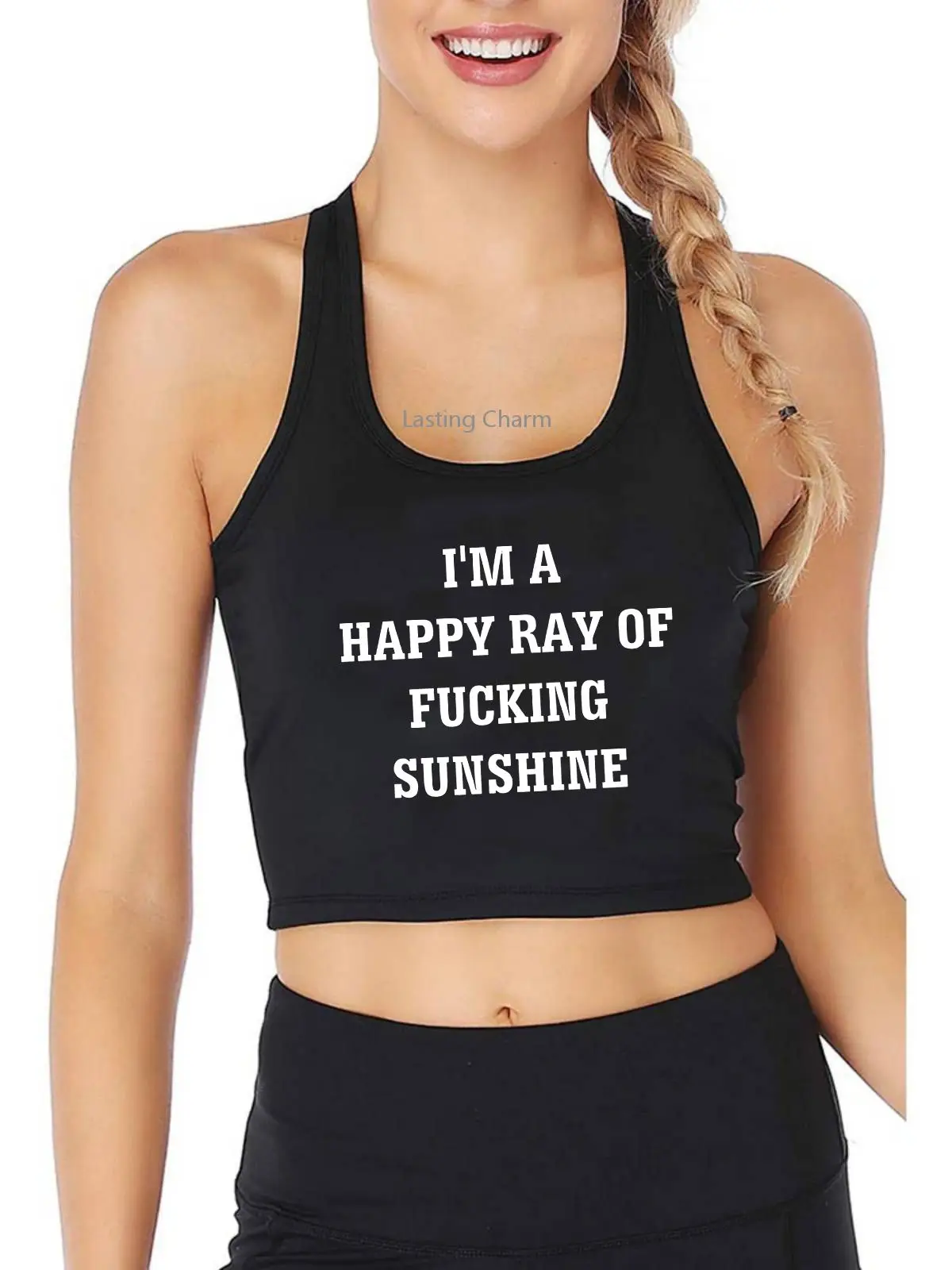 Ray of Sunshine Graphic Print Tank Top Women's Funny Yoga Sports Workout Crop Top Gym Tee
Ray of Sunshine Graphic Print Tank Top Women's Funny Yoga Sports Workout Crop Top Gym Tee