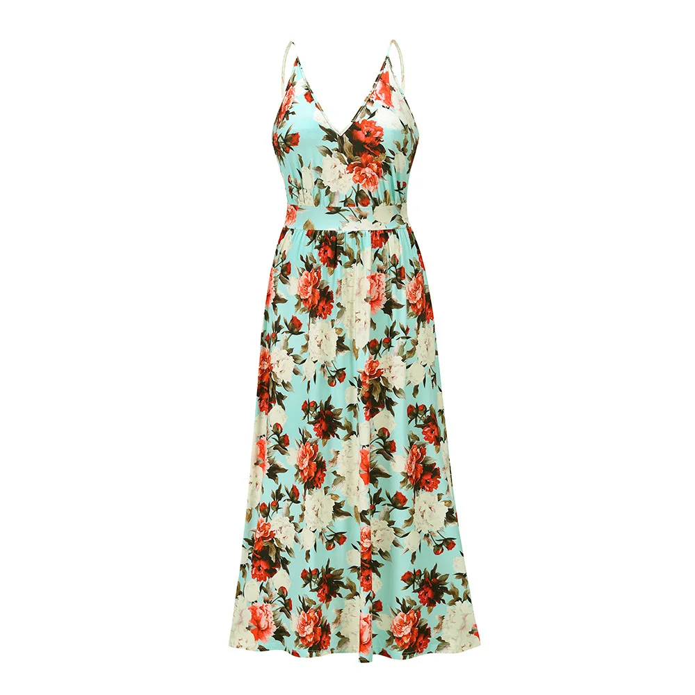 Women Summer Print Suspenders Deep V-Neck Slim Beach Dress Casual Floral Lady Open Back Maxi Dress Female Bohemian Holiday Dress
Women Summer Print Suspenders Deep V-Neck Slim Beach Dress Casual Floral Lady Open Back Maxi Dress Female Bohemian Holiday Dress