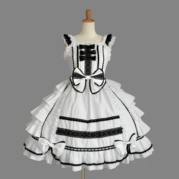 

(LLT038) платье лолиты es короткое без рукавов японское Дворцовое кружевное платье с бантом для косплея Лолита костюм для Хэллоуина