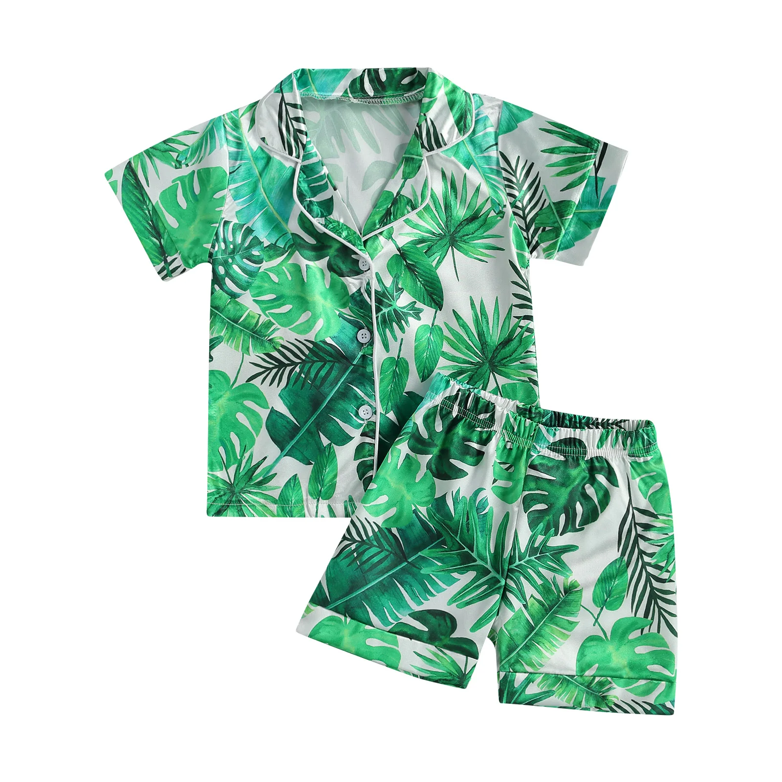 OPPERIAYA Children Two Piece Summer casual Pajamas Kids Jungle Plant Print Lapel Collar short sleeve Shirts Elastic Waist Shorts
OPPERIAYA Children Two Piece Summer casual Pajamas Kids Jungle Plant Print Lapel Collar short sleeve Shirts Elastic Waist Shorts